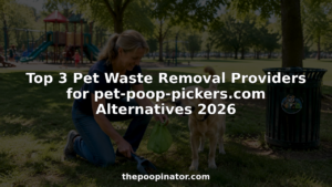 Woman collecting pet waste in backyard