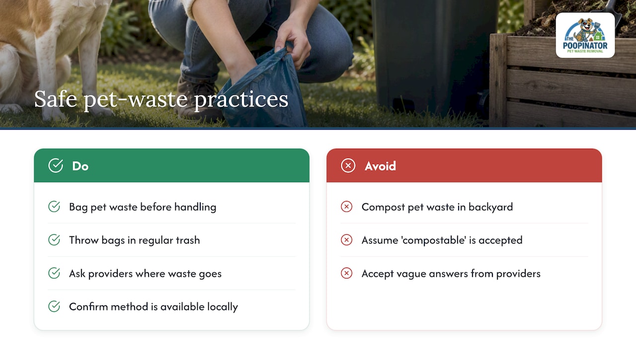 How pet waste is disposed of, and what "biodegradable" really means — overview diagram